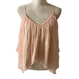 Elizabeth and James Women Silk Sheer Flowy Strappy Top Fairycore Whimsical Sz S